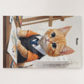 Puzzle Architecte sophistiqué Chat Ginger Kitten Art (Horizontal)