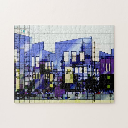 Puzzle Architecture Abstraite City Scape Blues (Horizontal)