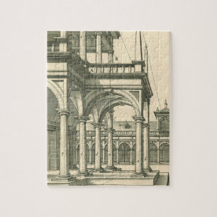 Puzzle Architecture Ancienne, Cour romaine avec Colonnes