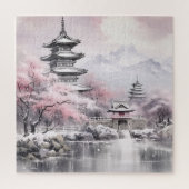 Puzzle Architecture du Sakura rose japonais (Vertical)