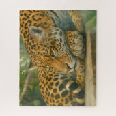 Puzzle Ardoise dorée - Leopard reposant en feuillage (Vertical)