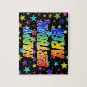 Puzzle "ARIE" Prénom, Amusant "HEUREUX ANNIVERSAIRE" (Vertical)