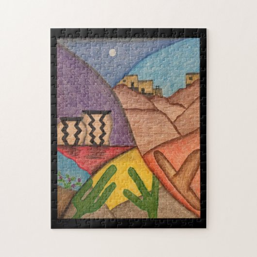 Puzzle Arizona Desert Cactus Southwest Folk Art (Vertical)