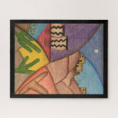 Puzzle Arizona Desert Southwest Collage Folk Art (Horizontal)