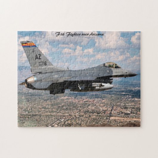 Puzzle Arizona F16 Fighter. (Horizontal)