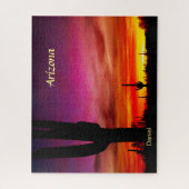 Puzzle Arizona Sunset Saguaro Cactus Aquarelle numérique (Vertical)