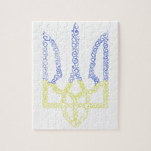 Puzzle Armoiries de l'Ukraine trident motif de la spirale
