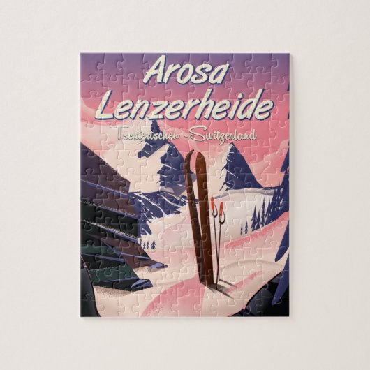 Puzzle Arosa Lenzerheide,Suisse affiche de ski. (Vertical)