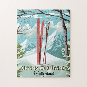 Puzzle Arosa Lenzerheide, Suisse affiche de ski. Aimant J