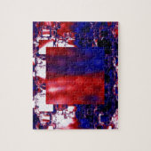 Puzzle Arrêt | Art fractal rouge et bleu (Vertical)