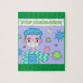 Puzzle Arrêter Corona Restez en sécurité (Vertical)