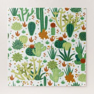 Puzzle Arrière - plan blanc cactus : Graphiques Vintages.