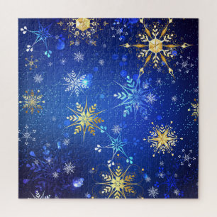 Puzzle Arrière - plan Bleu XMAS avec des flocons de neige