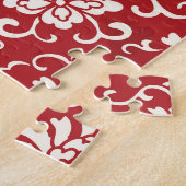 Puzzle Arrière - plan chinois en spirale rouge fleur. (Côté)