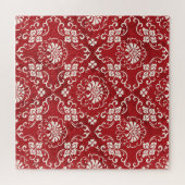 Puzzle Arrière - plan chinois en spirale rouge fleur. (Horizontal)