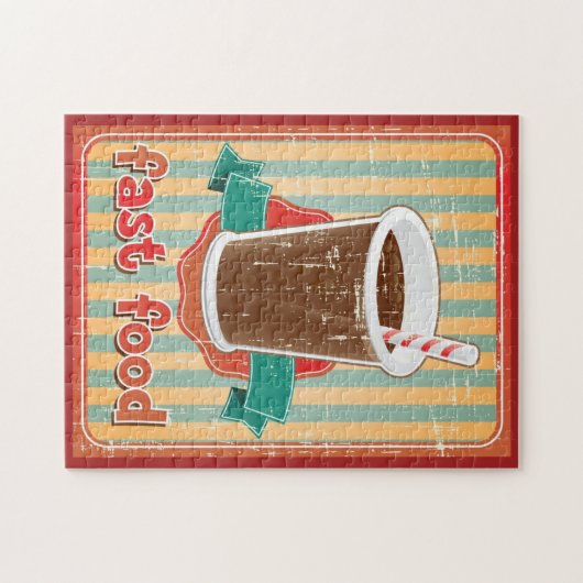 Puzzle Arrière - plan d'aliments de préparation rapide (Horizontal)