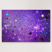 Puzzle Arrière - plan de feuille violet avec étoiles (Horizontal)