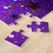 Puzzle Arrière - plan de feuille violet avec étoiles (Côté)