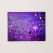Puzzle Arrière - plan de feuille violet avec étoiles (Horizontal)