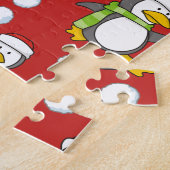 Puzzle Arrière - plan de pingouins de Noël (Côté)