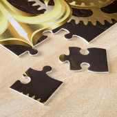 Puzzle Arrière - plan en bois avec cheval de mer mécaniqu (Côté)