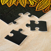 Puzzle arrière - plan feuillu avec de grandes fleurs de s (Côté)