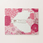 Puzzle Arrière - plan floral romantique avec le lapin (Horizontal)