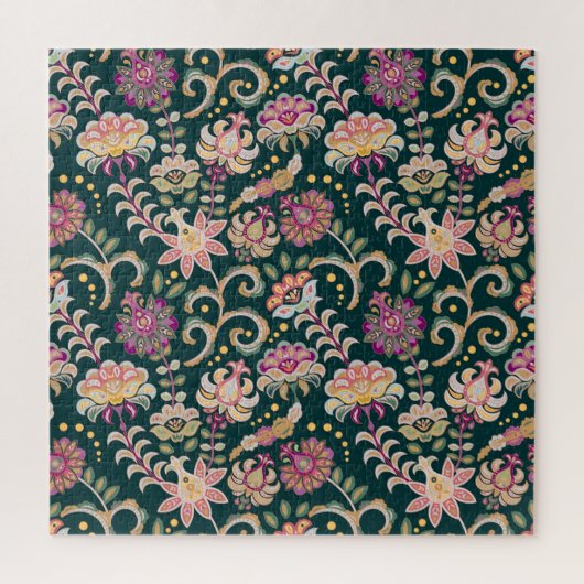 Puzzle Arrière - plan floral rose foncé (Vertical)