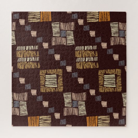 Puzzle Arrière - plan tribal ethnique Brown géométrique (Vertical)