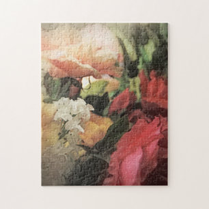 Puzzle arrière - plan vibrant vintage floral d'art avec