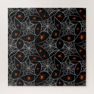 Puzzle Arrière - plan web d'Halloween et araignées.
