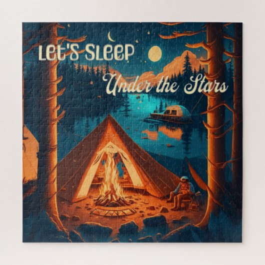 Puzzle Art à thème de camping | Dormir sous les étoiles (Vertical)