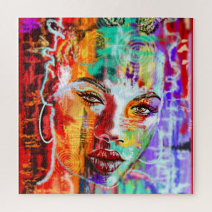 Puzzle Art Abstrait de jolie dame - Belle