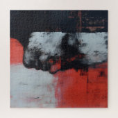 Puzzle Art abstrait de visage et rouge (Horizontal)