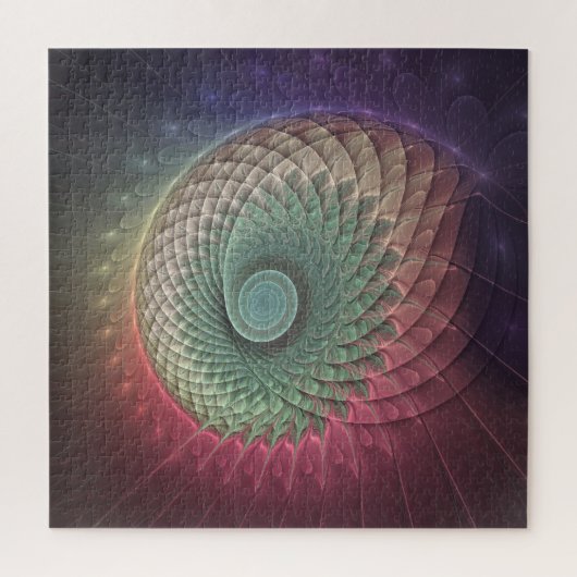 Puzzle Art abstrait d'escargot coloré moderne fractal (Vertical)