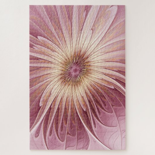 Puzzle Art Abstrait Fractal Fleur & Tons de Bourgogne (Vertical)
