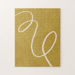 Puzzle Art Abstrait minimaliste moderne en or jaune<br><div class="desc">This unique puzzle feas minimalist abstract art design moderne in goldenrod yellow.</div>