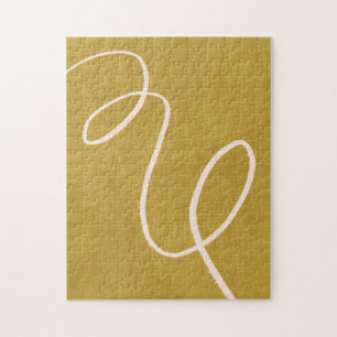 Puzzle Art Abstrait minimaliste moderne en or jaune