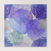 Puzzle Art abstrait moderne bleu et violet (Vertical)