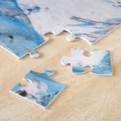 Puzzle Art Abstrait moderne Marbre Modèle Look rose bleu (Côté)