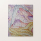 Puzzle art abstrait multicolore rose pose dame rétro (Vertical)