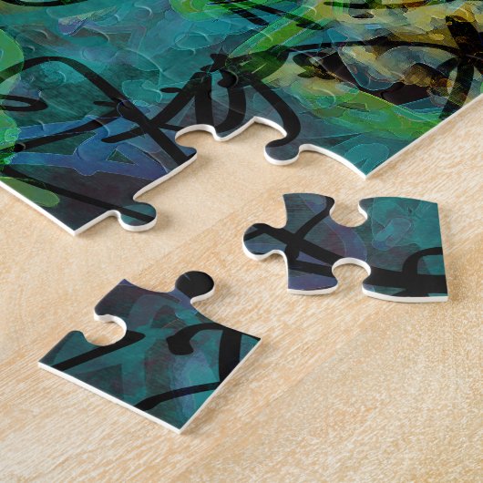 Puzzle Art Abstrait multicouleur Scribbled Digital Messy (Côté)
