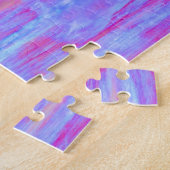 Puzzle Art Abstrait numérique violet et bleu (Côté)