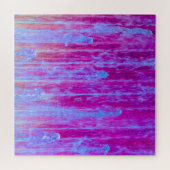 Puzzle Art Abstrait numérique violet et bleu (Horizontal)