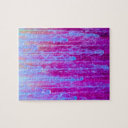 Puzzle Art Abstrait numérique violet et bleu (Horizontal)