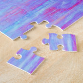 Puzzle Art Abstrait numérique violet et bleu (Côté)