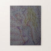 Puzzle art abstrait rose multicolore posant rétro unique (Vertical)