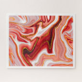 Puzzle Art abstrait rouge et or vibrant (Horizontal)