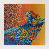 Puzzle Art abstrait vibrant de léopard (Horizontal)