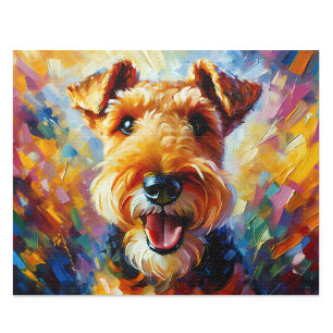 Puzzle Art acrylique du Terrier Gallois : Welshie noir et